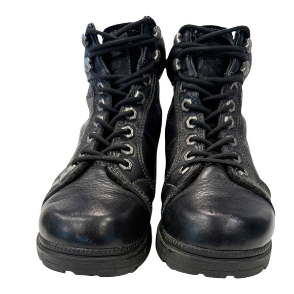 Harley-Davidson Tyler Moto Boots Women’s Black Leather Laces Logo Size 8.5 - Picture 3 of 10